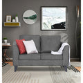 Adorn India Enzo Decent Premium Leatherette Suede 2 Seater Sofa (Grey)