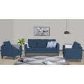 Adorn India Hallton Plain 3+2+1 6 Seater Sofa Set (Blue) (3 Year Warranty)