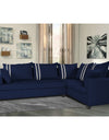 Adorn India Winston L Shape 5 Seater Sofa Set (Right Side) (Blue)