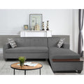 Adorn India Blazer L Shape 6 Seater Sofa Set (Right Side) (Grey)