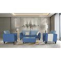 Tornado Bricks 3+1+1 5 Seater Sofa Set with Centre Table (Blue)