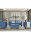 Adorn India Tornado Bricks (3 Years Warranty) 3+1+1 5 Seater Sofa Set with Centre Table (Blue) Modern