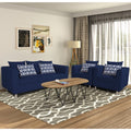 Adorn India Poland 3-1-1 Five Seater Sofa Set (Blue)