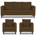 Adorn India Hallton Tufted 3+1+1 5 Seater Sofa Set (Brown) (3 Year Warranty)