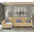 Adorn India Beetle Plus Bricks L Shape 6 Seater Sofa Set (Left Hand Side) (Beige) (3 Year Warranty)