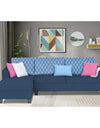 Adorn India Alexia Plus L Shape 5 Seater Sofa Set Blossom (Left Hand Side) (Blue)