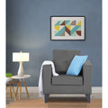 Adorn India Straight line Plus Premium Leatherette Suede 1 Seater Sofa (Grey) (3 Year Warranty)