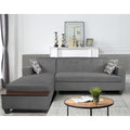 Adorn India Blazer L Shape 5 Seater Sofa Set (Left Side, Grey)