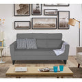 Adorn India Cardello 3 Seater Sofa (Grey) (3 Year Warranty)
