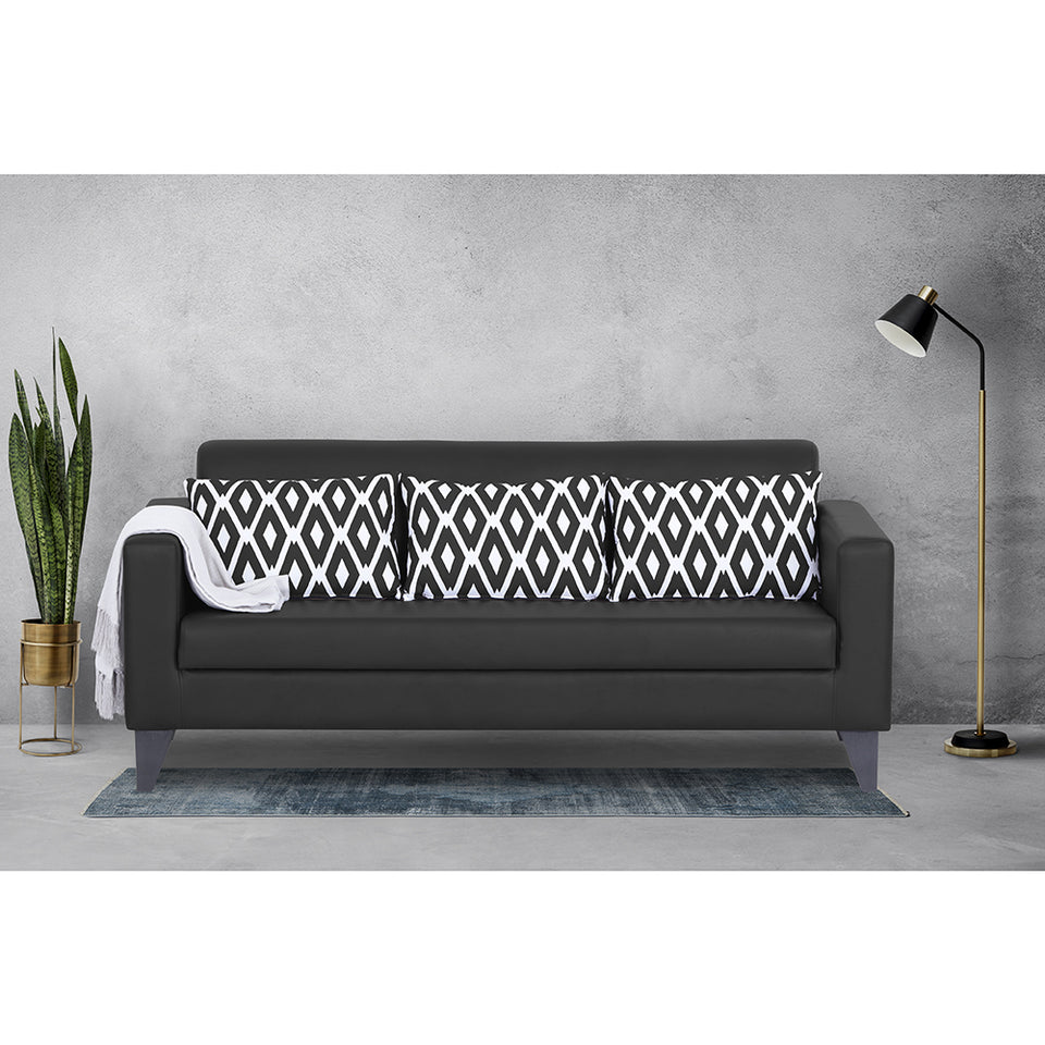 Bladen Leatherette 3 Seater Sofa (Black)