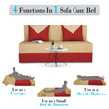 Adorn India Easy Boom 2 Seater Sofa Cum Bed 4 x 6 (Red & Beige) (1 Year Warranty)