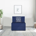 Adorn India Easy 1 Seater Sofa Cum Bed (Rhombus Pattern) Chennile Fabric - Washable Cover - Including 1 Cushion - Size 2.5' x 6' Ft (Blue Color) Perfect for Home & Office for Guests