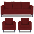 Adorn India Hallton Tufted 3+1+1 5 Seater Sofa Set (Maroon) (3 Year Warranty)