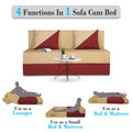 Adorn India Easy Desmond 2 Seater Sofa Cum Bed 4 x 6 (Maroon & Beige) (1 Year Warranty)