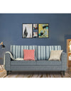 Adorn India Lawson Stripes (3 Years Warranty) 3 Seater Sofa (Grey) Modern