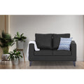 Adorn India Straight line Plus Leatherette 2 Seater Sofa (Black) (3 Year Warranty)