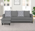 Adorn India Beetle Rhombus L Shape 5 Seater Sofa Set LHS (Grey) (3 Year Warranty)