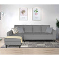 Adorn India Maddox Plain L Shape 6 Seater Sofa Set LHS (Grey) (3 Year Warranty)