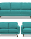 Adorn India Damian 3+2+1 6 Seater Sofa Set (Aqua Blue)