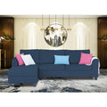 Adorn India Valencia Plus Decent L Shape 6 Seater Sofa Set (Left Hand Side) (Blue)