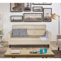 Adorn India Cardello 3 Seater Sofa (Beige) (3 Year Warranty)