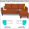 Adorn India Chandler L Shape 4 Seater Sofa Set Plain (Right Hand Side) (Rust)