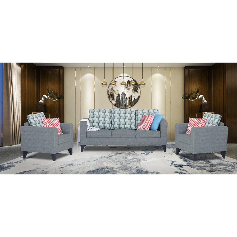 Straight line Plus Bricks 3+1+1 5 Seater Sofa Set (Grey)