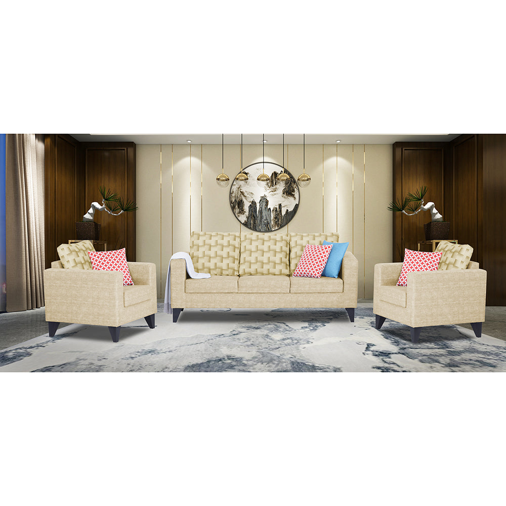 Straight line Plus Bricks 3+1+1 5 Seater Sofa Set (Beige)