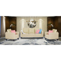 Straight line Plus Bricks 3+1+1 5 Seater Sofa Set (Beige)