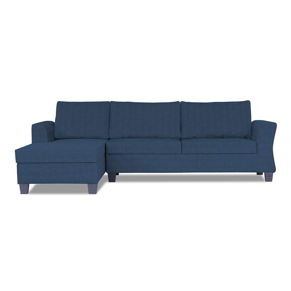 Adorn India Alexia Plus Decent L Shape 6 Seater Sofa Set (Left Hand Side) (Blue)