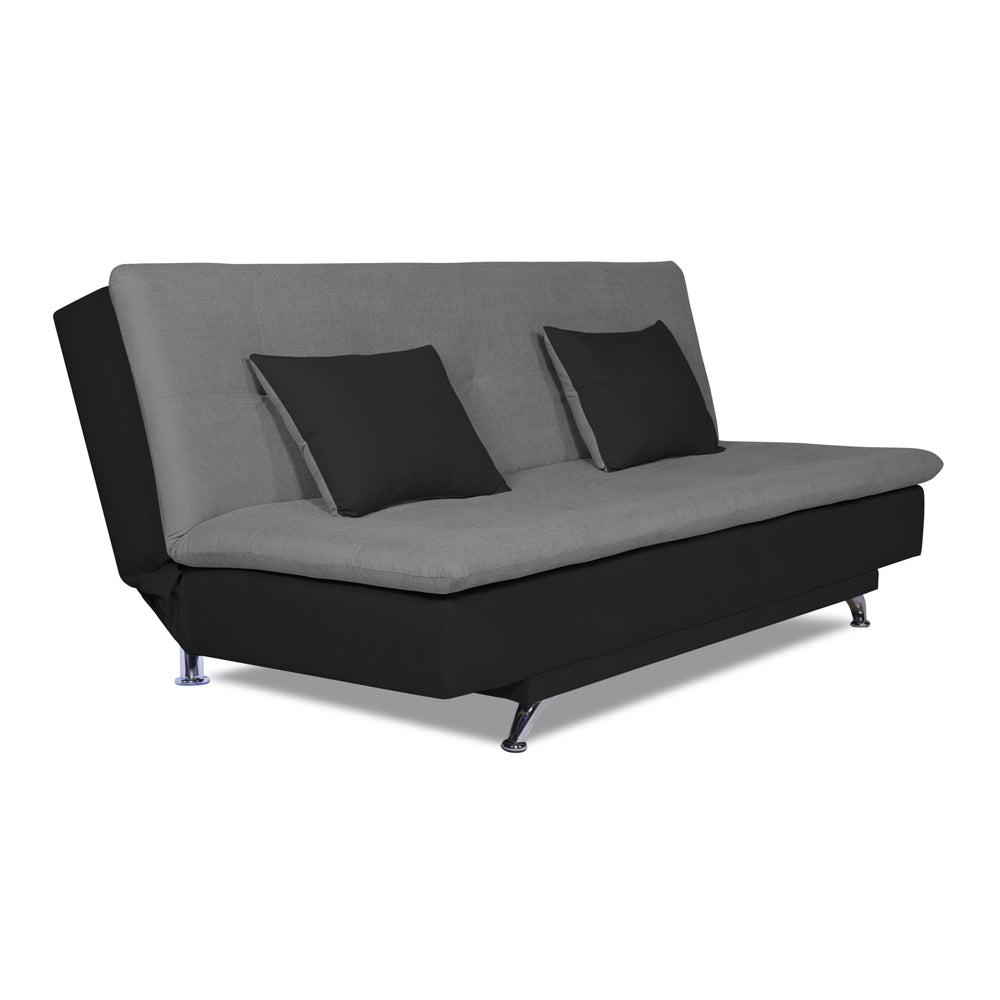 Adorn India Aspen Three Seater sofa cum bed (Grey & Black)