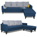 Adorn India Chandler Stripes L Shape 5 Seater Sofa Set RHS (Blue) (3 Year Warranty)
