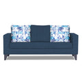 Adorn India Hallton Digitel Print Cushion 3 Seater Sofa (Blue) (3 Year Warranty)