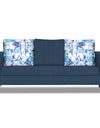 Adorn India Hallton Digitel Print Cushion 3 Seater Sofa (Blue)