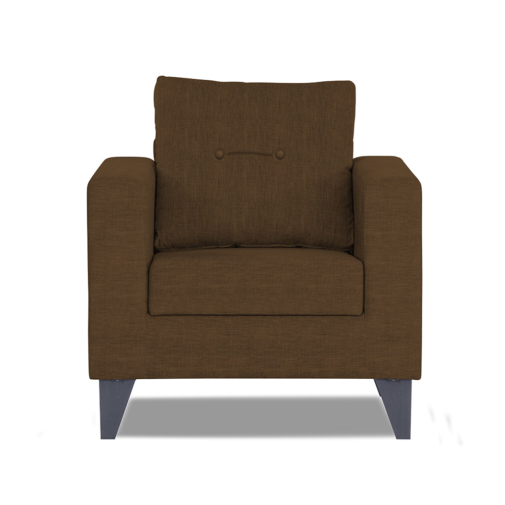 Adorn India Hallton Tufted 1 Seater Sofa Set (Brown)