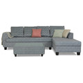 Raiden Bricks Premium L Shape 6 Seater Sofa Set with Center Table (Right Hand Side) (Grey)