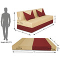 Adorn India Easy Boom 2 Seater Sofa Cum Bed 4 x 6 (Maroon & Beige) (1 Year Warranty)