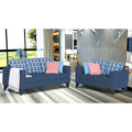 Straight line Plus Bricks 3+2 5 Seater Sofa Set (Blue)