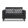 Adorn India Bladen Leatherette 2 Seater Sofa (Black)