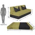 Adorn India Easy Boom 4 Seater Sofa Cum Bed 6 x 6 (Green & Black) (1 Year Warranty)