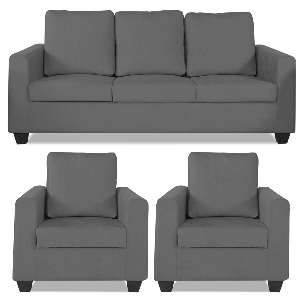 Wood Russell 3-1-1 5 Seater Sofa Set (Grey)