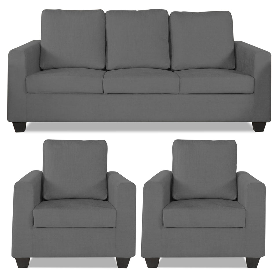 Wood Russell 3-1-1 5 Seater Sofa Set (Grey)