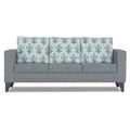 Adorn India Straight line Plus Leaf 3 Seater Sofa (Grey) (3 Year Warranty)