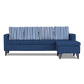 Adorn India Abington Stripes L Shape 5 Seater Sofa Set RHS (Blue) (3 Year Warranty)