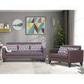 Adorn India Bladen Leatherette 3+2 5 Seater Sofa Set (Brown)