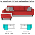 Adorn India Wood Maddox Tufted L Shape 5 Seater Sofa Set LHS (Red) (3 Year Warranty)