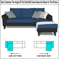 Adorn India Maddox L Shape 4 Seater Sofa Set Tufted Two Tone RHS (Blue & Black) (3 Year Warranty)