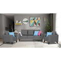 Adorn India Straight line Plus Premium Leatherette Suede 3+1+1 5 Seater Sofa Set (Grey) (3 Year Warranty)