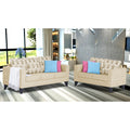 Straight line Plus Leaf 3+2 5 Seater Sofa Set (Beige)