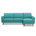 Adorn India Damian L Shape 6 Seater Sofa Set RHS (Aqua Blue) (3 Year Warranty)